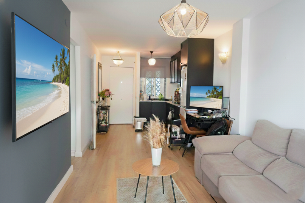 Bright south facing, recently renovated two bedroom apartment located in the beachside community of Artola Baja, Marbella In Higueral de Artola