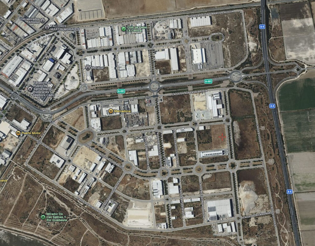 Two adjoining plots in the Las Salinas industrial estate in San José. Excellent logistical location. In El Puerto de Santa Maria