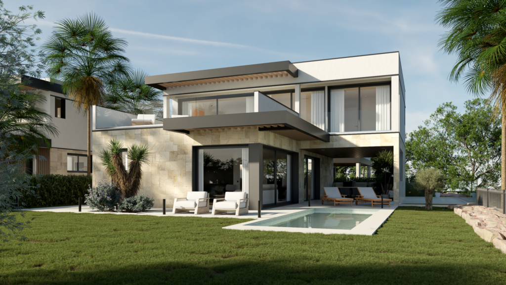 Modern off-plan villa next to El Campanario golf course, on the New Golden Mile In New Golden Mile