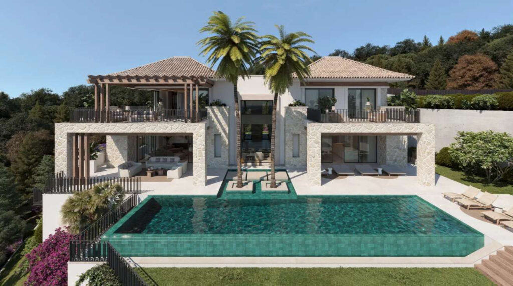 Contemporary Luxury Villa with Sea Views in El Herrojo Alto, Marbella In Benahavis